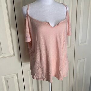 Mudd Pink Relaxed Cut Out Tank Top Camisole